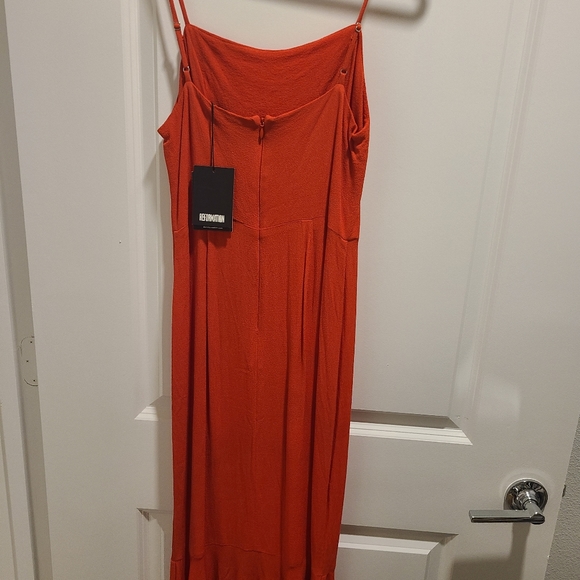 Reformation Moxie Dress Size 8 in Fruit Punch orange red - Picture 5 of 6